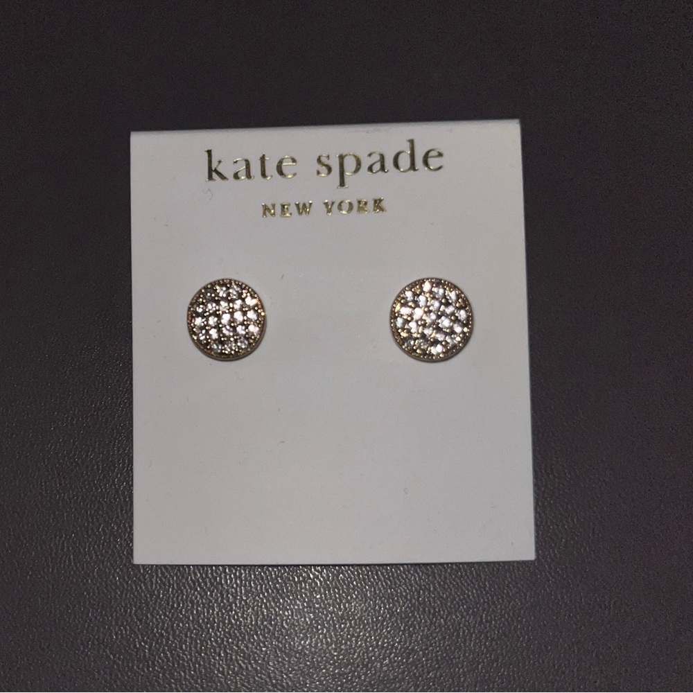 Kate Spade sparkly circle 14K gold fill stud earrings - brand new (NWT)